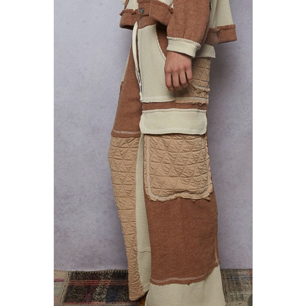 POL Brown & Beige Quilted Waffle Knit Set S - Picture 4 of 4